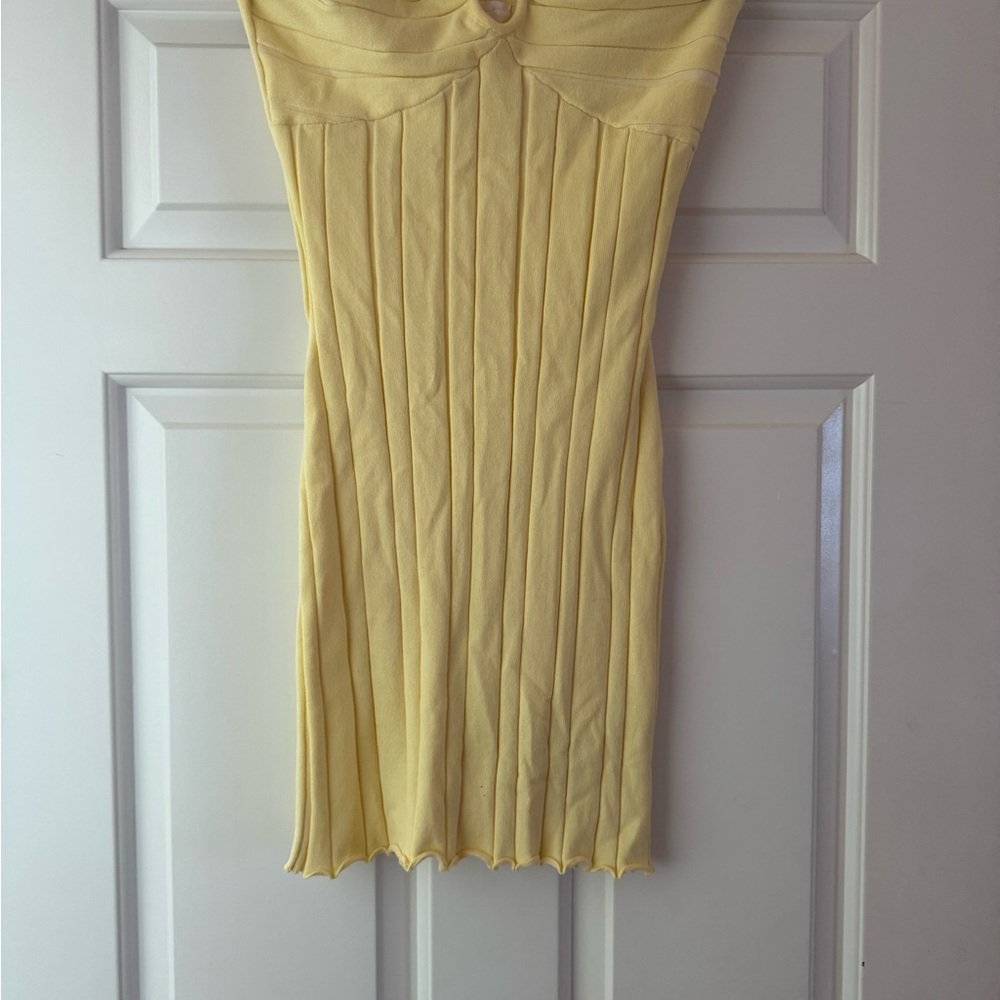 Yellow Strapless Dress